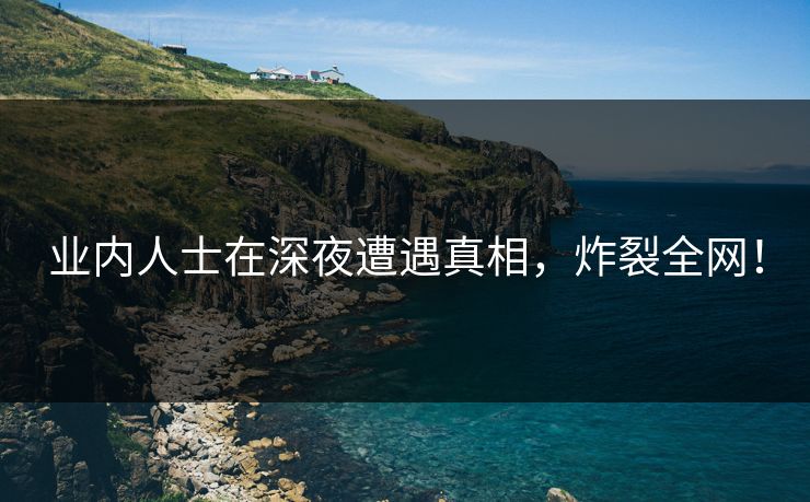 业内人士在深夜遭遇真相，炸裂全网！